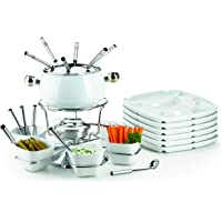Domestic by Mäser – Juego de fondue (20 piezas- para 6 personas- Weiß- Fondueset 28-tlg